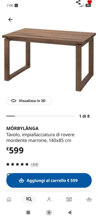 Tavolo Ikea MÖRBYLÅNGA 140x85