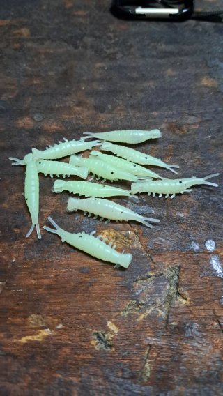 Señuelos de pesca de camarón 10 unidades