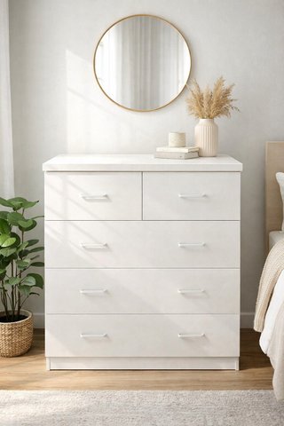Cómoda blanca de madera