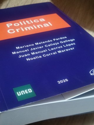 Política Criminal 2026 Dykinson Criminología Uned