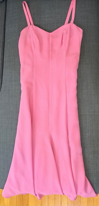 Vestido de fiesta rosa largo con tirantes