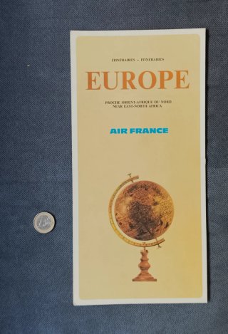 Air France mapa vintage de rutas Europa