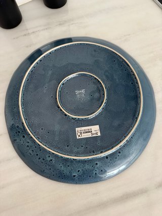 Plato Cuenco Decorativo Cerámica Azul