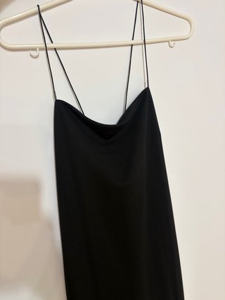 Vestido de fiesta largo negro tirantes