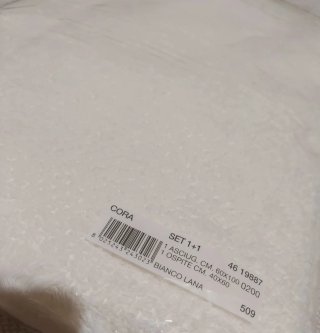 Set 2 Asciugamani CORA Bianco Lana