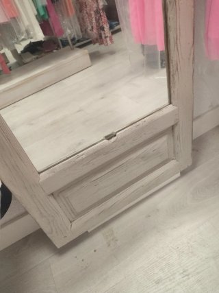 Espejo de Pared Alto con Marco de Madera