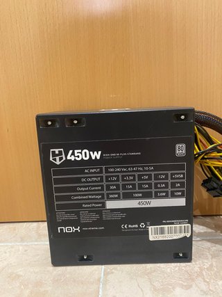 FUENTE ALIMENTACION NOX HUMMER ZERO 450 W