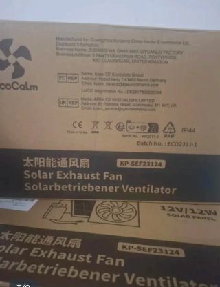 Ventilador Solar Exterior EcoCalm