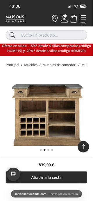 Mueble bar Maisons du Monde