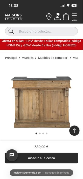 Mueble bar Maisons du Monde