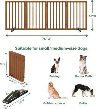 Barrera para perros de madera plegable