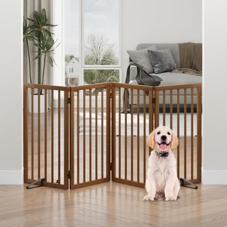 Barrera para perros de madera plegable