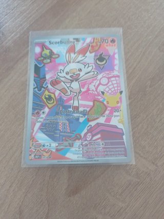 3 Cartas Pokémon Grookey, Scorbunny y Sobble