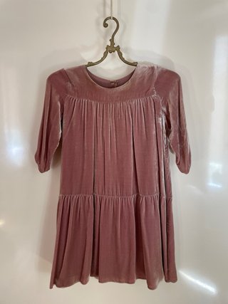 Vestido babydoll terciopelo rosa