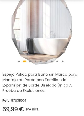 Espejo de Baño Redondo φ76CM, Espejo de Pared