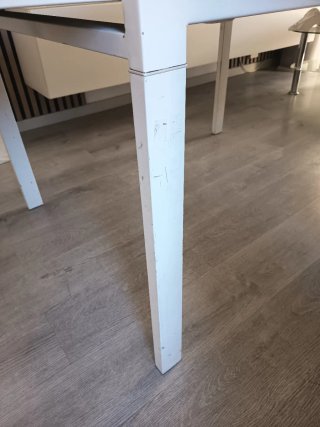 Mesa de Comedor Extensible Blanco y Negro