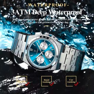 Reloj Poedagar Plateado y Azul