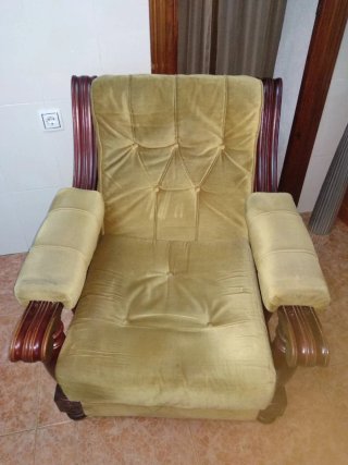 Tresillo de Madera y Terciopelo, ( No envío)