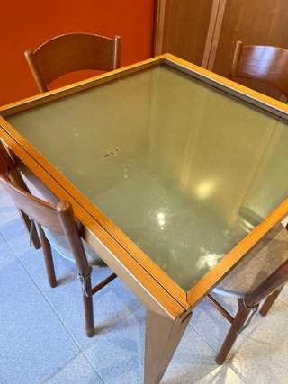 Mesa de Cocina de Madera con 4 Sillas