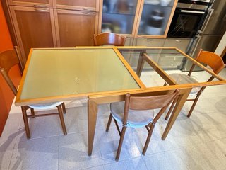 Mesa de Cocina de Madera con 4 Sillas