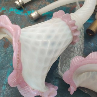 Lampade Murano Vetro Bianco Rosa