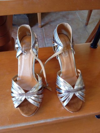 Zapatos de baile plateados talla 37
