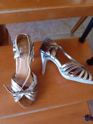 Zapatos de baile plateados talla 37