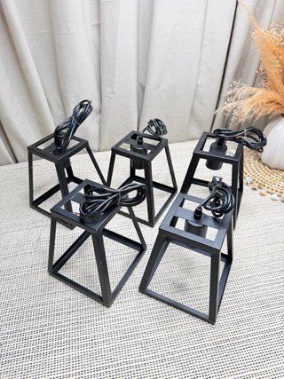 Lámpara colgante industrial negra