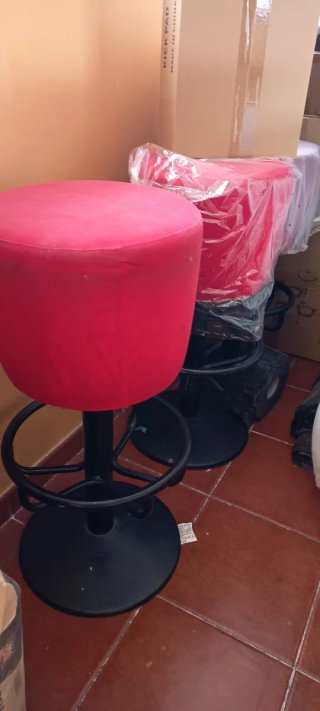 Lote 3 Taburetes Giratorios Rojos