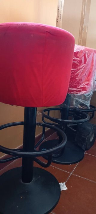 Lote 3 Taburetes Giratorios Rojos