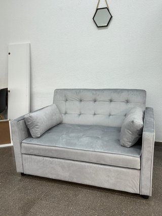 Sofá Cama Gris Terciopelo Pequeño- Envio gratis