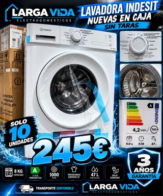 753.SOLO OFERTA WALLAPOP LAVADORA 8k INDESIT CAJA