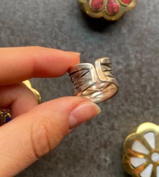 Anello Argento Regolabile Design Intrecciato