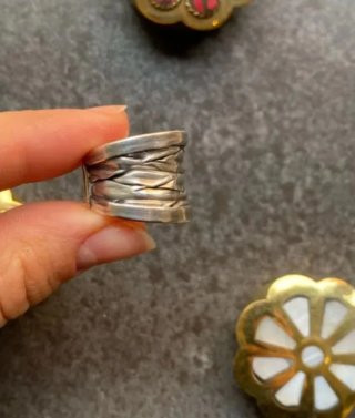 Anello Argento Regolabile Design Intrecciato