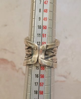 Anello Argento Regolabile Design Intrecciato