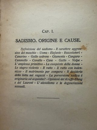 Libro Il Sadismo Fowell Firenze 1914 Antico