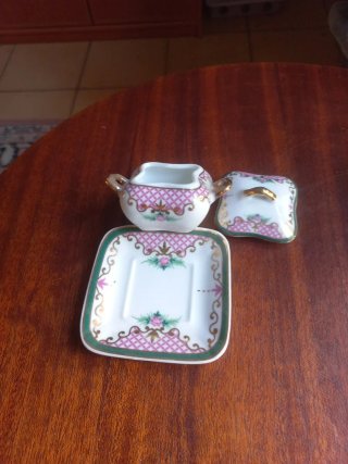Lote 3 Mini Soperas Porcelana Decoradas