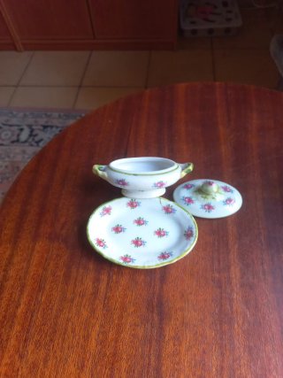 Lote 3 Mini Soperas Porcelana Decoradas
