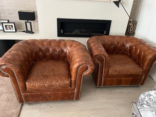 2 Sillones Chesterfield de Cuero