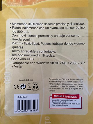 Teclado y ratón inalámbricos
