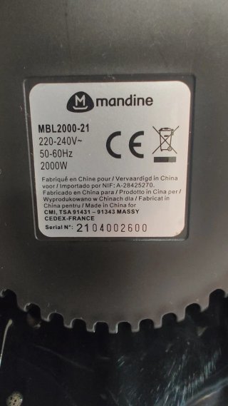 Batidora de Vaso Mandine 2L