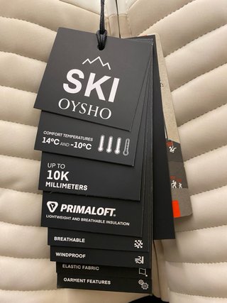 Chaqueta de Esquí Oysho Blanca y Negra Talla m