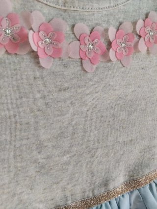 Abito bimba Monsoon fiori maniche lunghe 18-24 mes