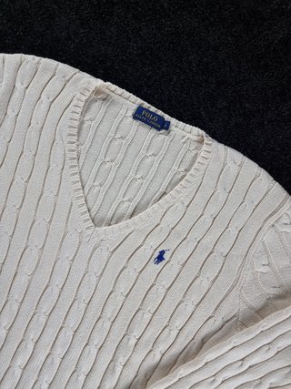 Sweater Polo Ralph Lauren Women L White Cream