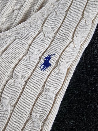 Sweater Polo Ralph Lauren Women L White Cream