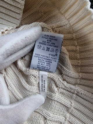 Sweater Polo Ralph Lauren Women L White Cream