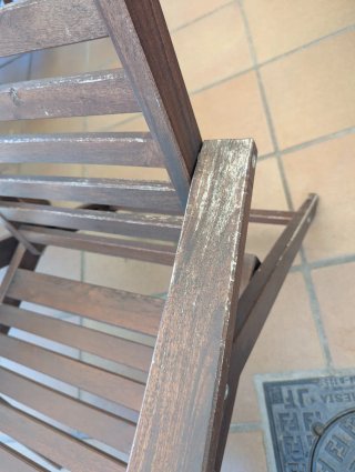 Mesa de Exterior de Madera con 4 Sillas + cojines