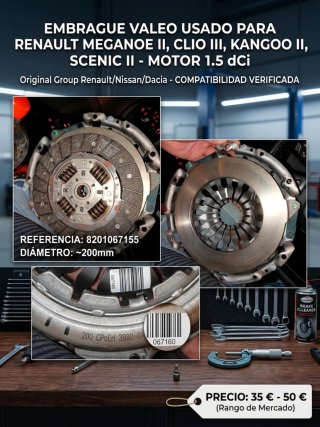 Embrague Valeo Renault 1.5 dCi (Ref: 8201067155)
