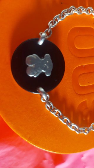 Pulsera Tous Plata y Onix Oso