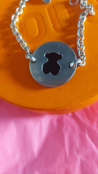 Pulsera Tous Plata y Onix Oso